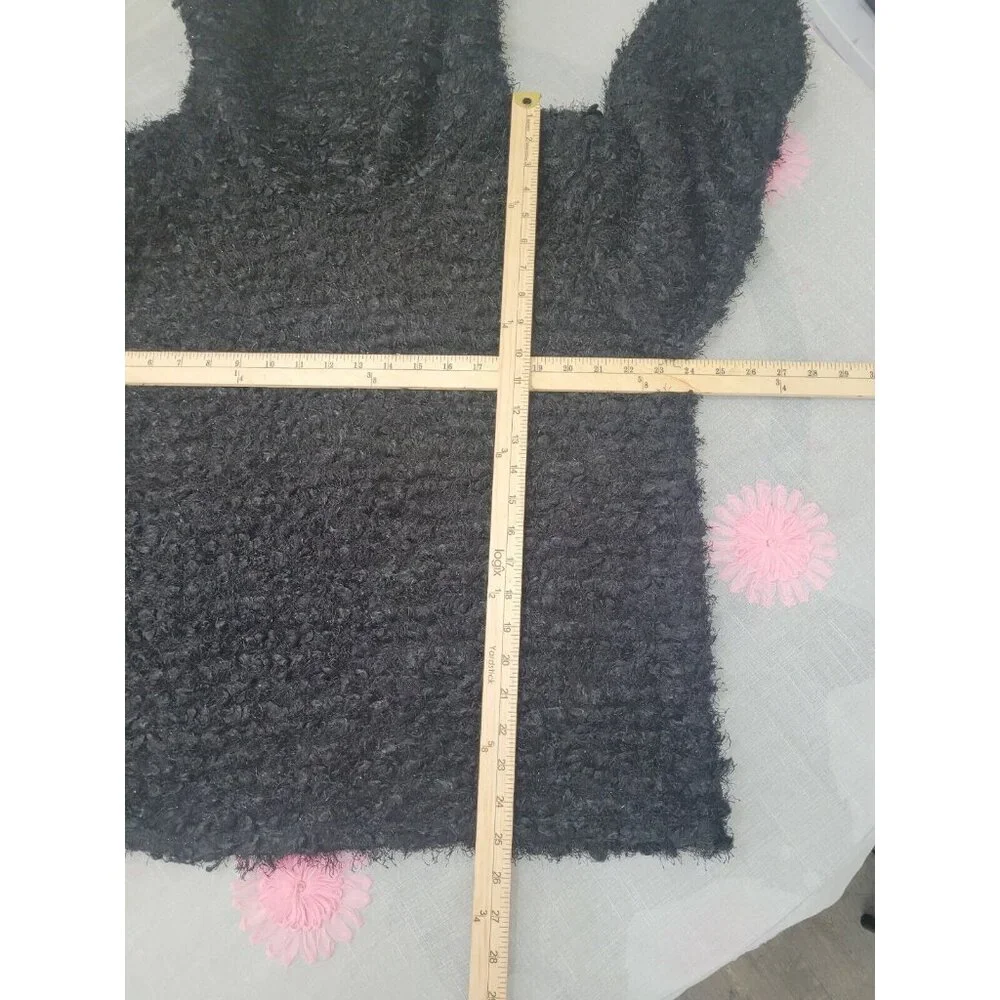 Westbound Womens Size 1 X Long Sleeve Turtleneck Black Silver Fuzzy Sweater 35 - Picture 6 of 7